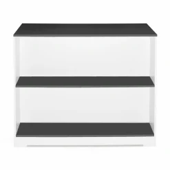 IDMarket Table haute îlot de cuisine blanche et grise* Meubles Hauts|Meubles Blancs