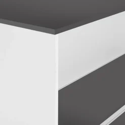 IDMarket Table haute îlot de cuisine blanche et grise* Meubles Hauts|Meubles Blancs
