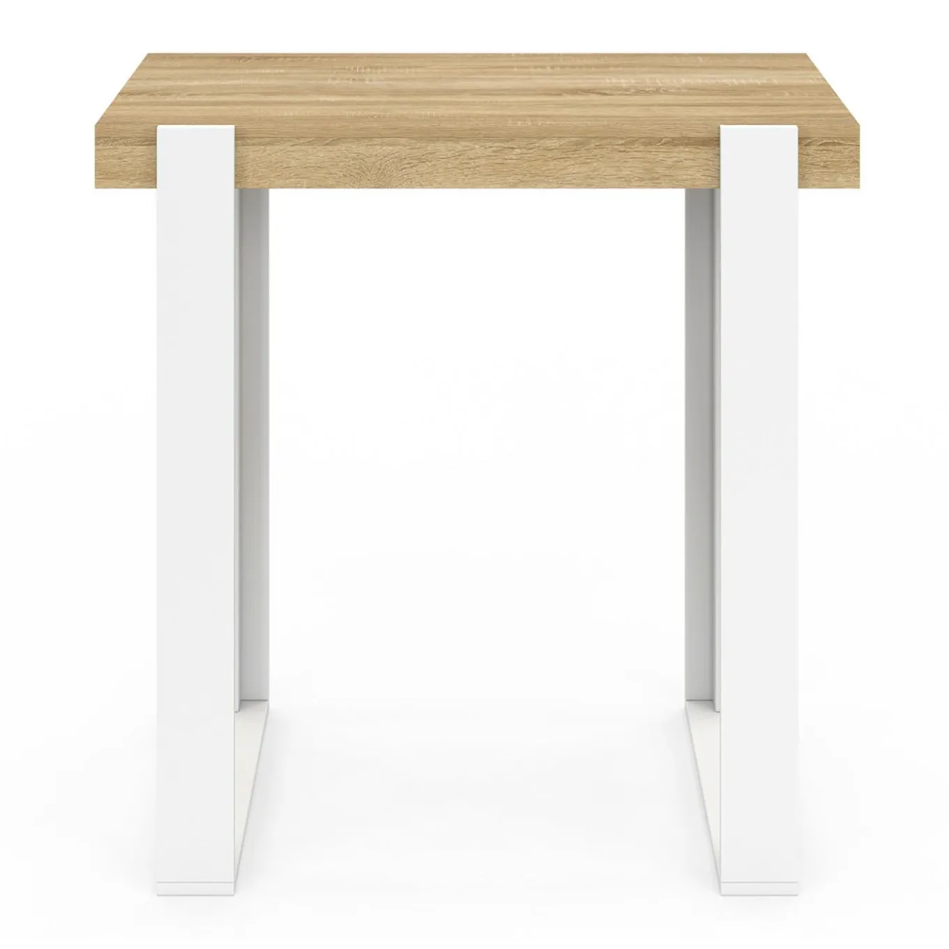 IDMarket Table haute mange-debout blanc et bois 90 cm* Meubles Hauts|Collection Design