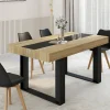 IDMarket Table industrielle bois et noire 6 personnes 160 cm* Meubles En Bois|Collection Design