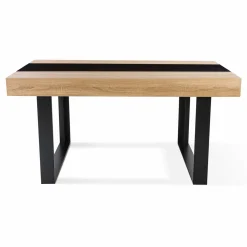 IDMarket Table industrielle bois et noire 6 personnes 160 cm* Meubles En Bois|Collection Design