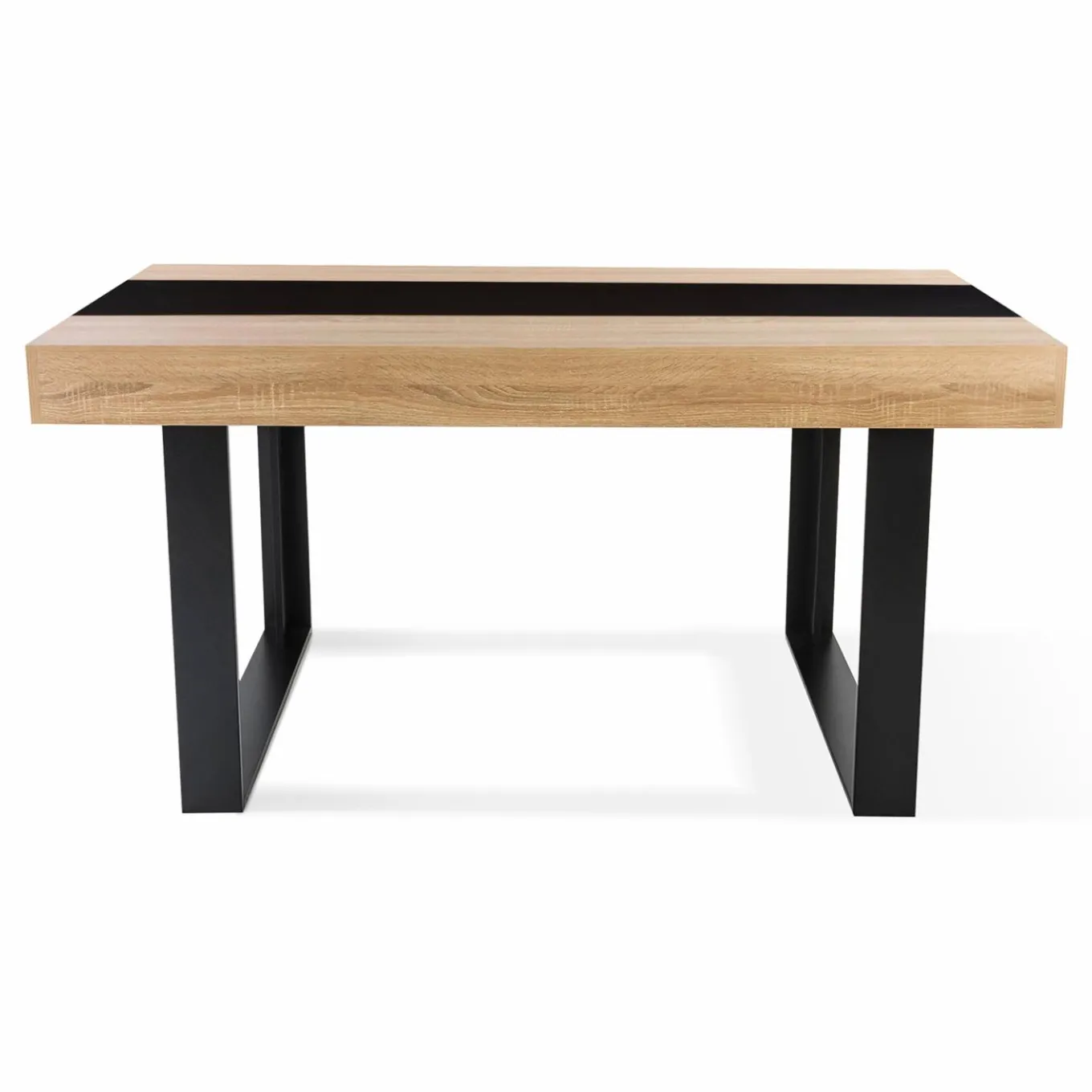 IDMarket Table industrielle bois et noire 6 personnes 160 cm* Meubles En Bois|Collection Design