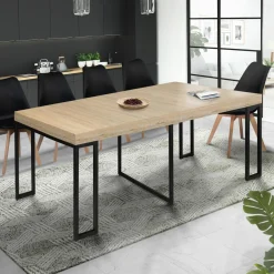 IDMarket Table industrielle extensible 10 personnes 235 cm* Meubles En Bois|Collection Agencement Magasin