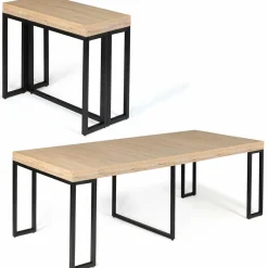 IDMarket Table industrielle extensible 10 personnes 235 cm* Meubles En Bois|Collection Agencement Magasin