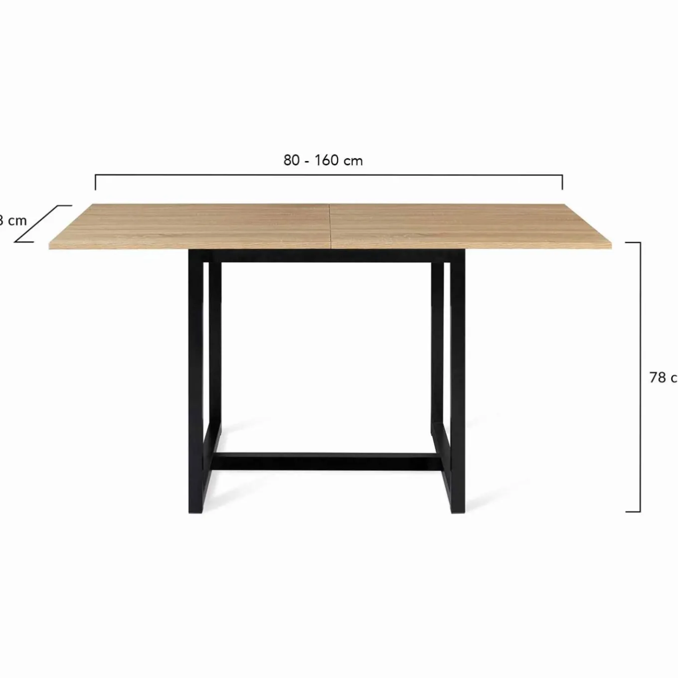 IDMarket Table industrielle extensible 6-8 personnes 160 cm* Meubles En Bois|Collection Industrielle