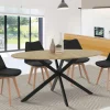 IDMarket Table industrielle 8 personnes ovale bois et pied araignée noir 150 cm* Tables Et Chaises|Tables