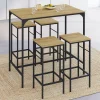 IDMarket Table mange debout style industriel avec tabourets* Meubles En Bois|Collection Industrielle