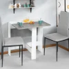 IDMarket Table pliante design blanche et grise* Meubles Blancs|Collection Contemporaine