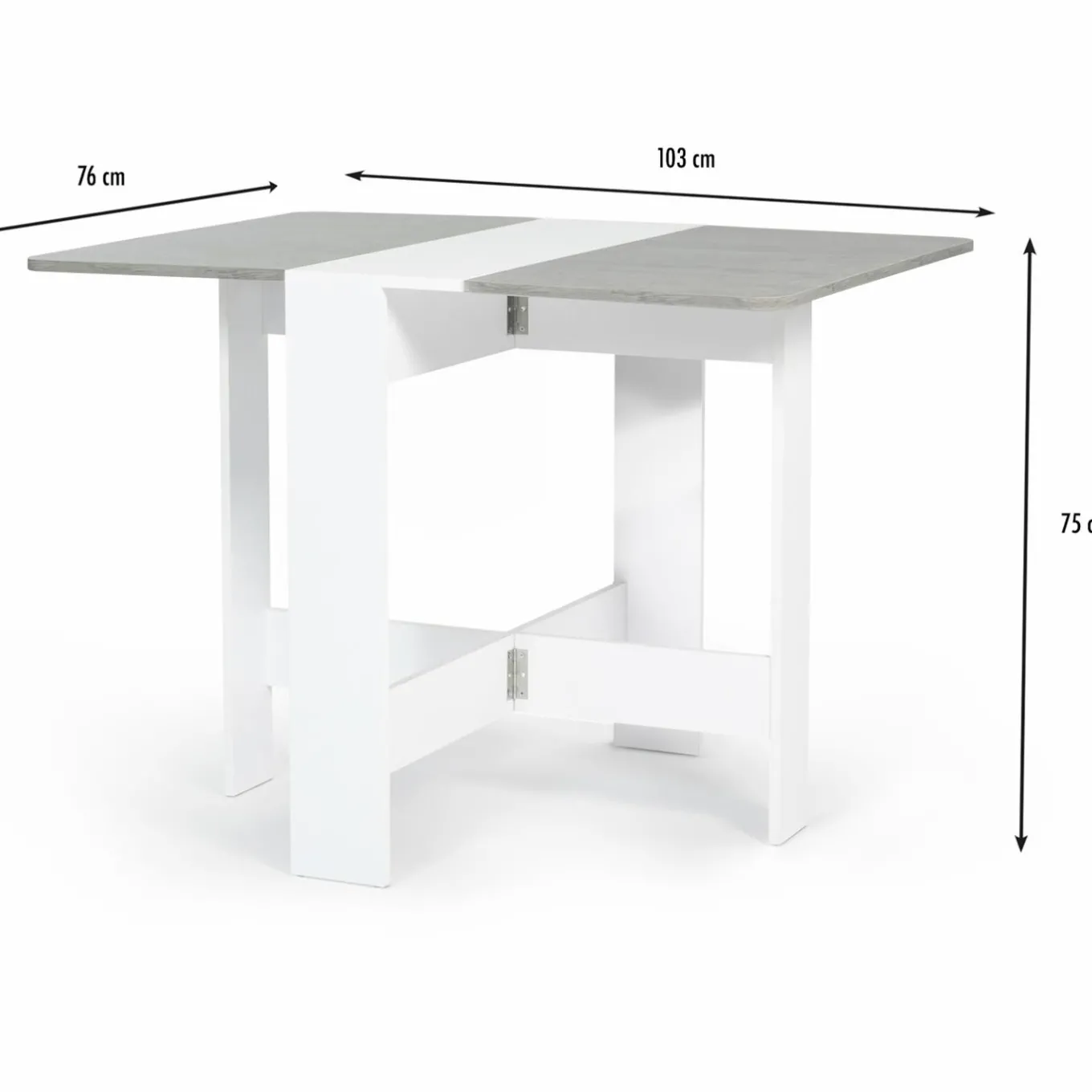 IDMarket Table pliante design blanche et grise* Meubles Blancs|Collection Contemporaine