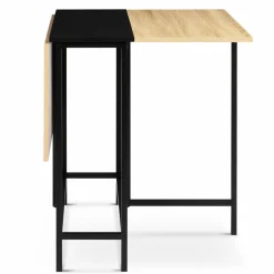 IDMarket Table pliante industrielle bois et métal noir 2-4 personnes* Collection Industrielle|Consoles