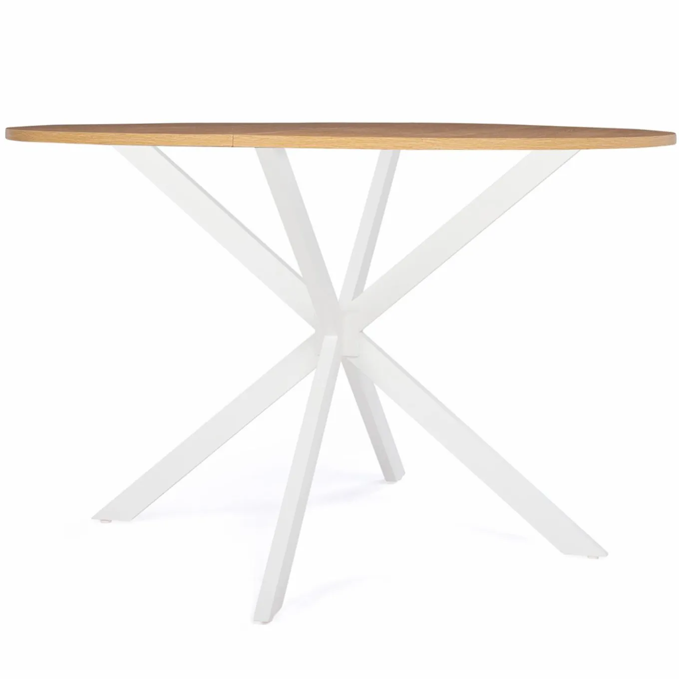 IDMarket Table ronde bois et blanche 6 personnes industrielle* Collection Industrielle|Salle À Manger Complète