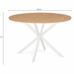 IDMarket Table ronde bois et blanche 6 personnes industrielle* Collection Industrielle|Salle À Manger Complète