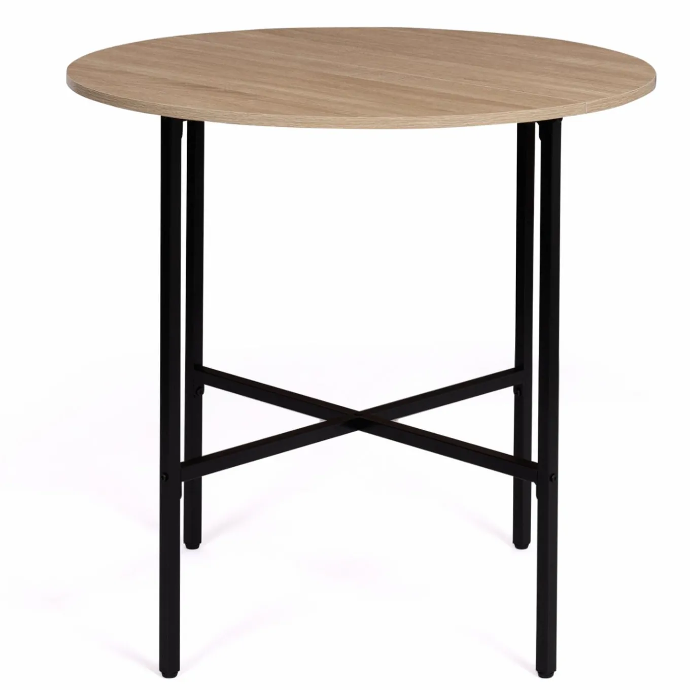 IDMarket Table ronde industrielle 4 personnes 80 cm* Collection Industrielle|Salle À Manger Complète