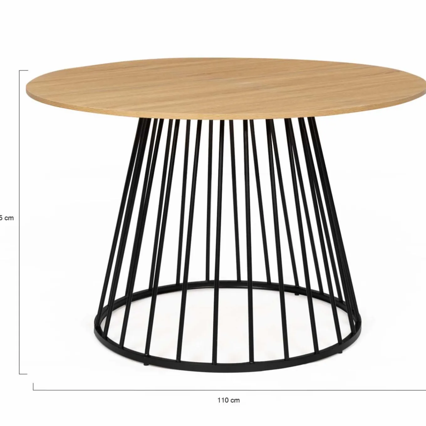 IDMarket Table ronde pied filaire bois et noir 6 personnes* Collection Industrielle|Salle À Manger Complète