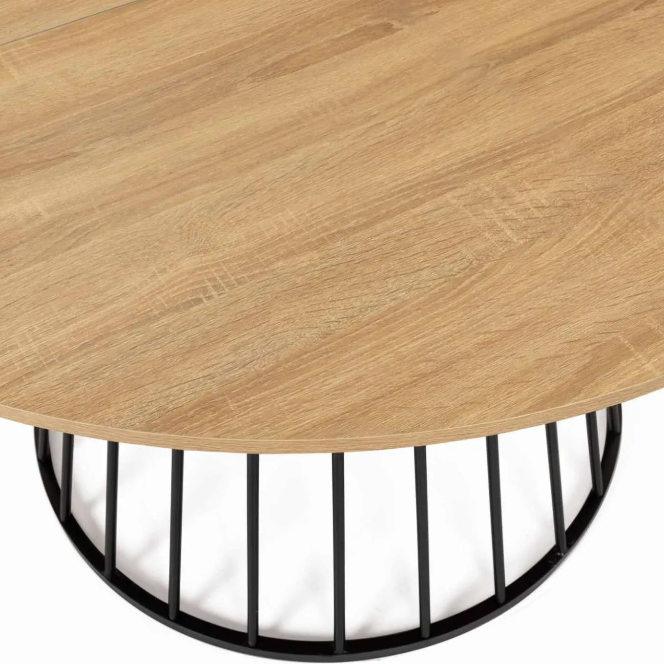 IDMarket Table ronde pied filaire bois et noir 6 personnes* Collection Industrielle|Salle À Manger Complète