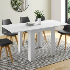 IDMarket Table salle à manger extensible blanche* Meubles Blancs|Collection Contemporaine
