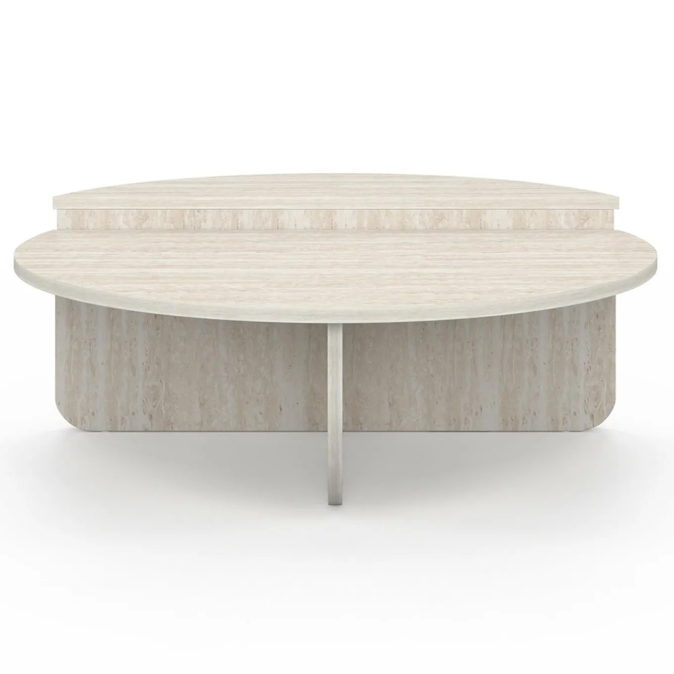 IDMarket Tables basses rondes effet travertin* Collection Contemporaine|Tables Basses