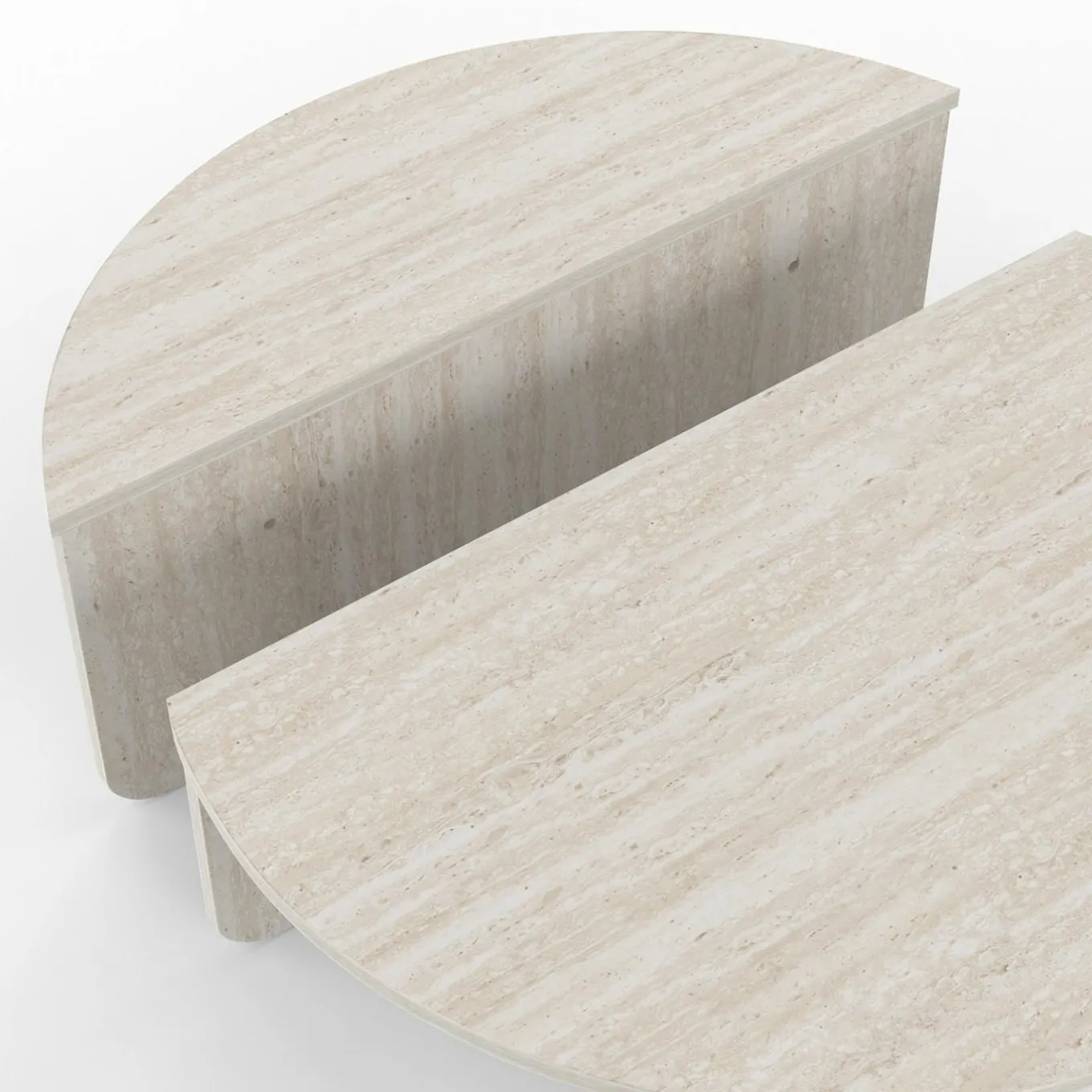 IDMarket Tables basses rondes effet travertin* Collection Contemporaine|Tables Basses