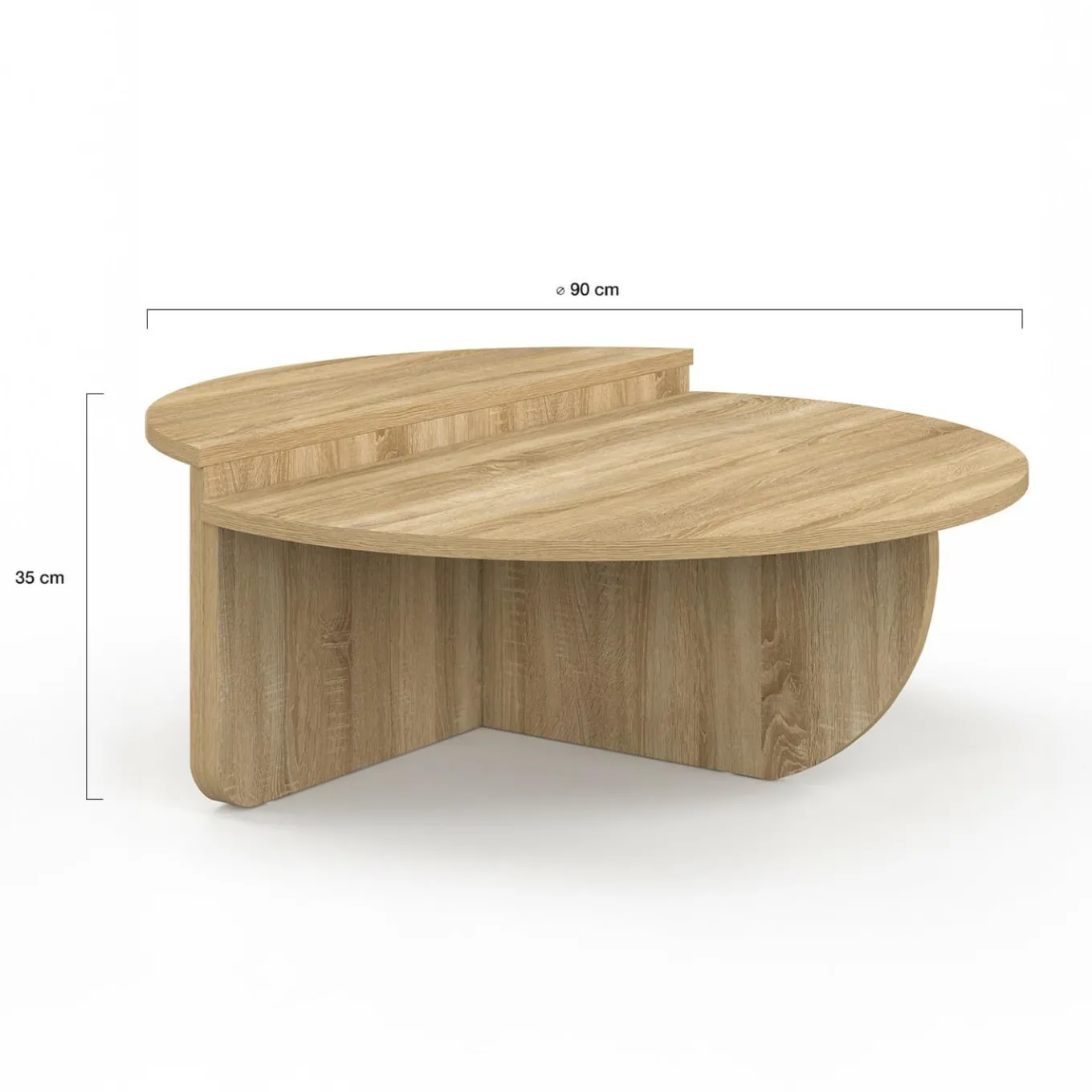 IDMarket Tables basses rondes hêtre* Collection Design|Collection Contemporaine