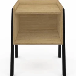 IDMarket Tables de chevet 1 niche bois et pieds métal noir - lot de 2* Tables De Chevet|Collection Industrielle