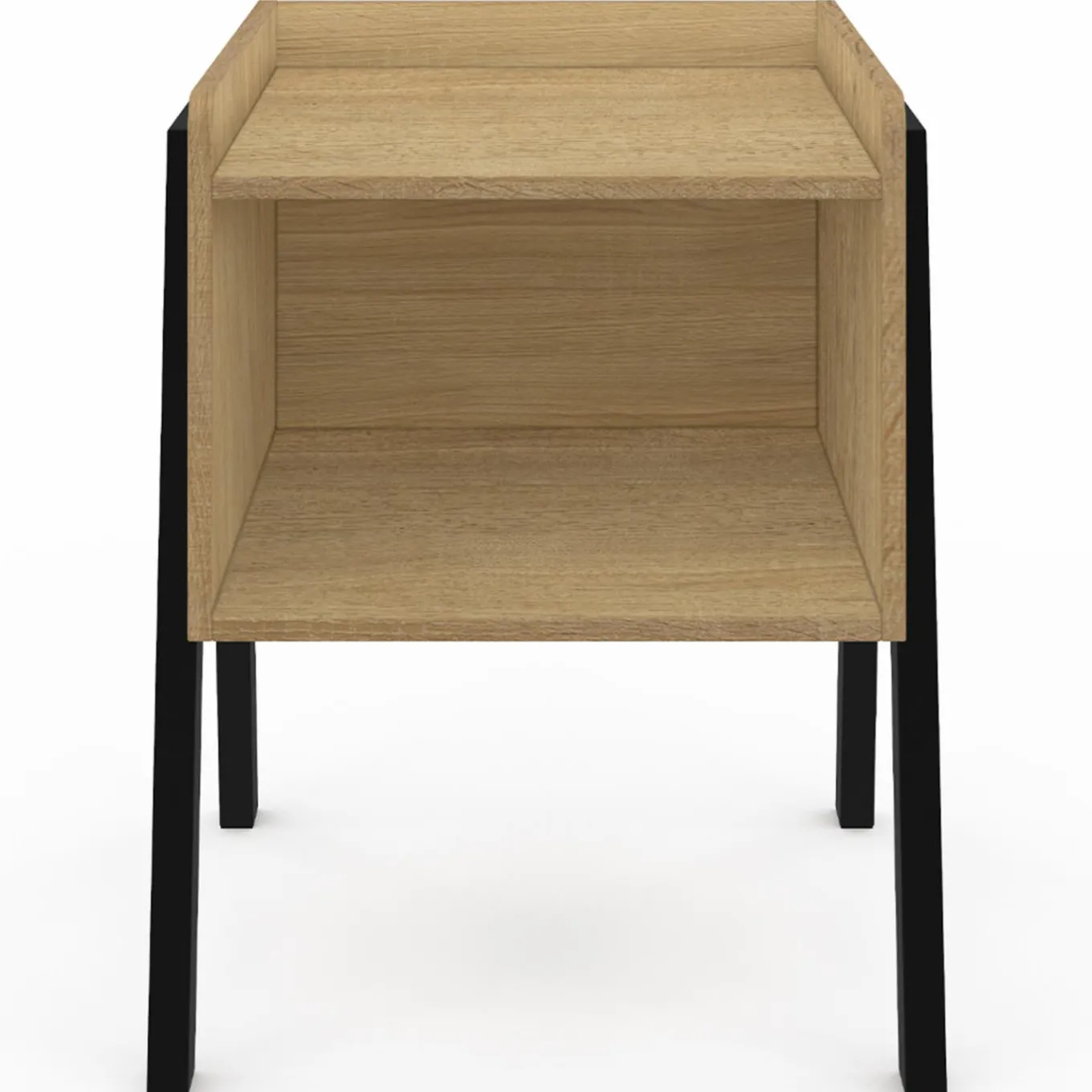 IDMarket Tables de chevet 1 niche bois et pieds métal noir - lot de 2* Tables De Chevet|Collection Industrielle