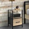 IDMarket Tables de chevet avec 1 tiroir en tissu et 1 niche : lot de 2* Meubles Tiroirs|Meubles Bas