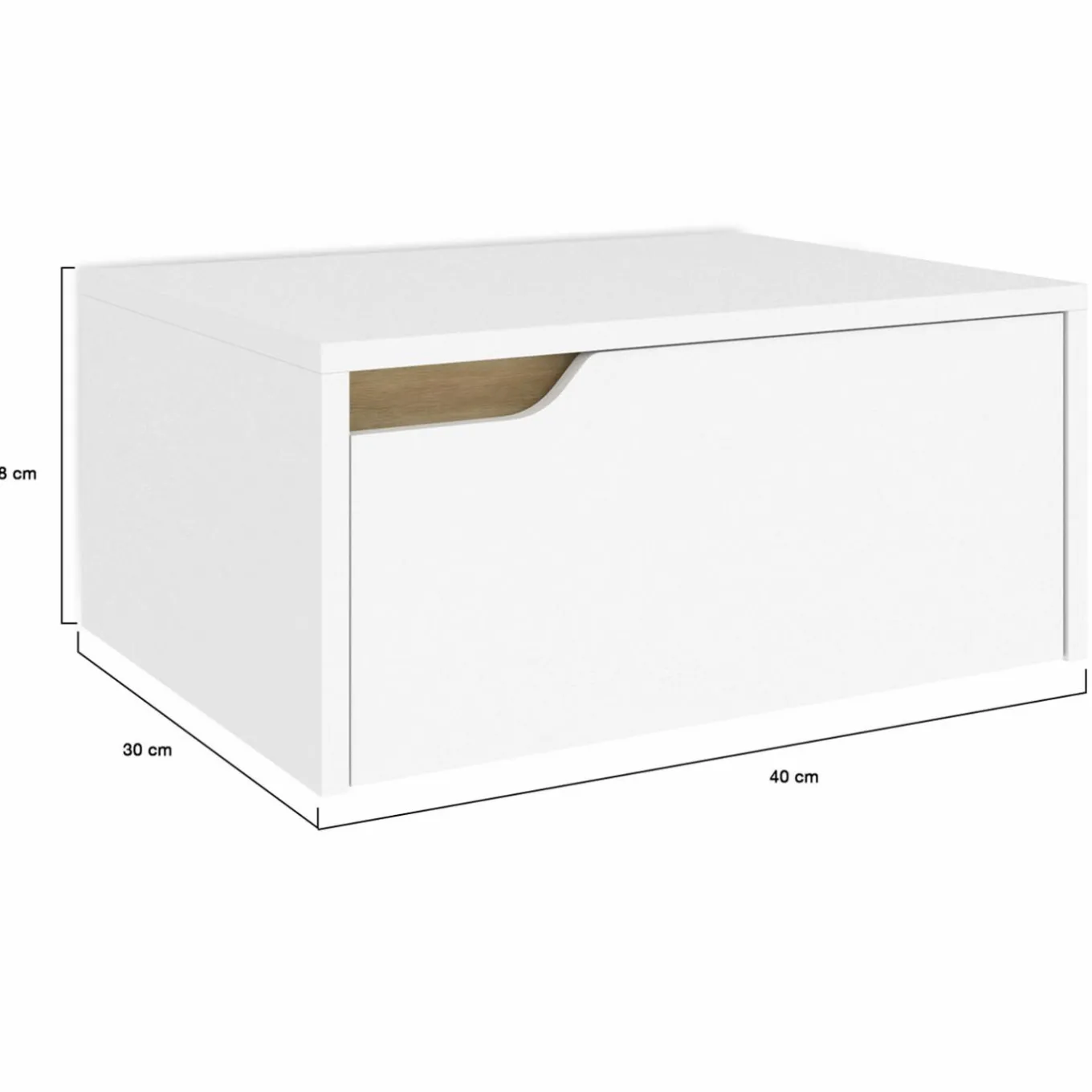 IDMarket Tables de chevet murales suspendues blanches : lot de 2* Collection Scandinave|Tables De Chevet