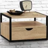 IDMarket Tables de chevet murales bois et métal style industriel* Meubles Tiroirs|Meubles Bas