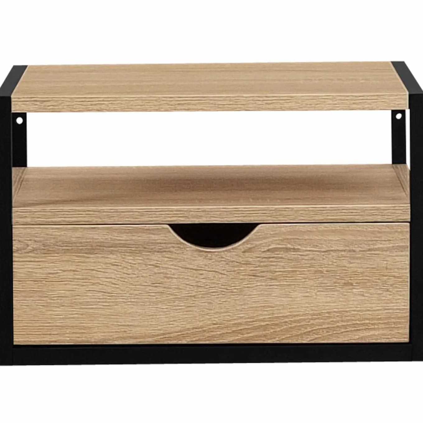 IDMarket Tables de chevet murales bois et métal style industriel* Meubles Tiroirs|Meubles Bas