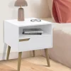 IDMarket Tables de chevet scandinaves avec 1 tiroir blanches et bois* Meubles Tiroirs|Meubles Bas