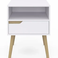 IDMarket Tables de chevet scandinaves avec 1 tiroir blanches et bois* Meubles Tiroirs|Meubles Bas