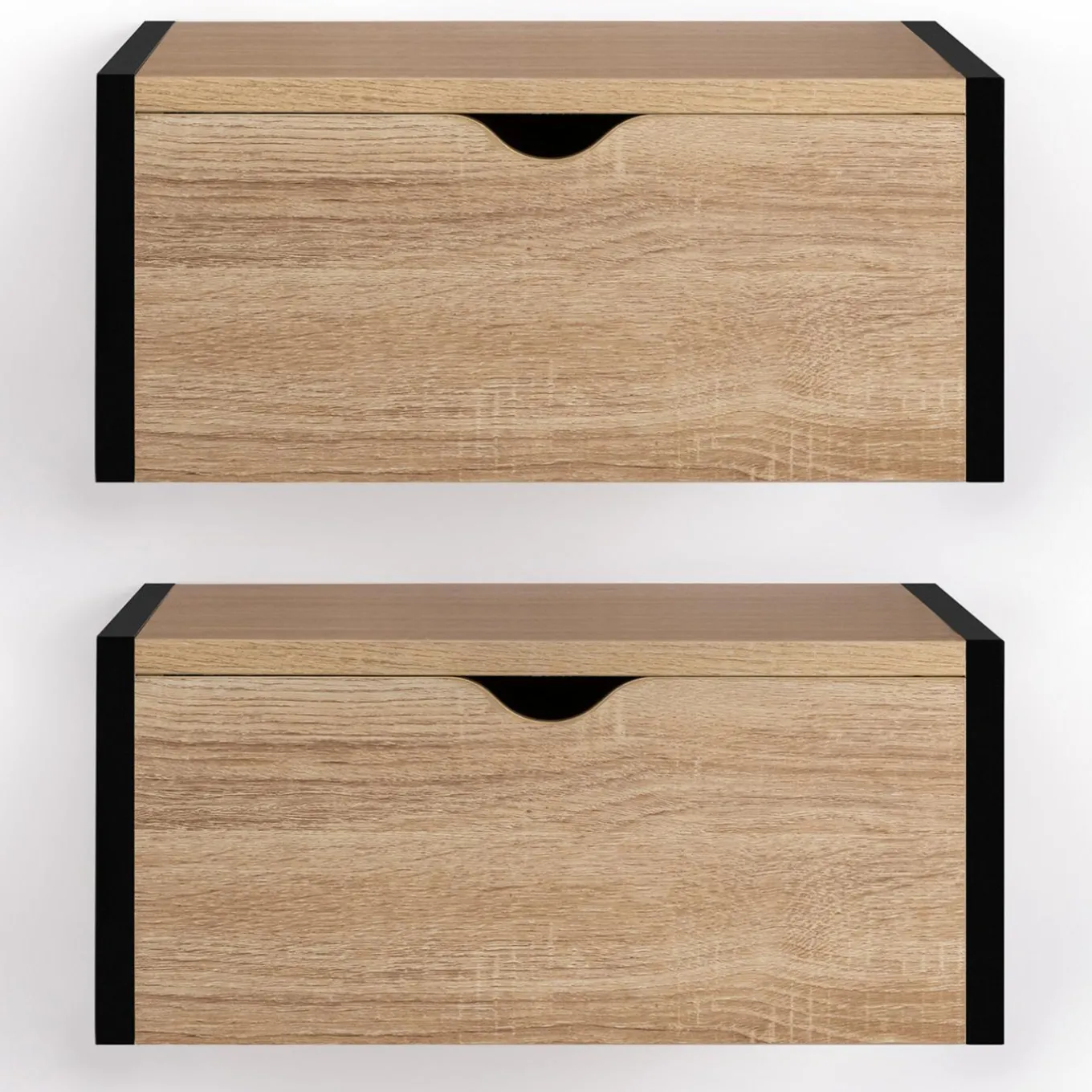 IDMarket Tables de chevet suspendues bois et métal style industriel* Meubles Bas|Meubles En Bois