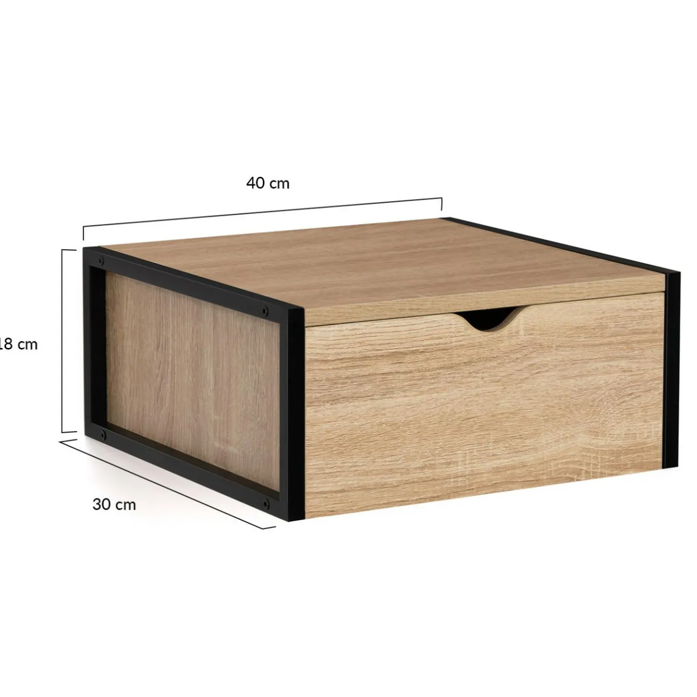 IDMarket Tables de chevet suspendues bois et métal style industriel* Meubles Bas|Meubles En Bois