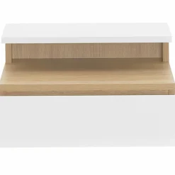 IDMarket Tables de chevet suspendues bois façon hêtre et blanches* Meubles Tiroirs|Collection Design