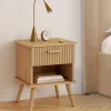 IDMarket Tables de chevet tasseau bois coloris chêne avec niche + 1 tiroir* Collection Design|Chambre Complète Adulte