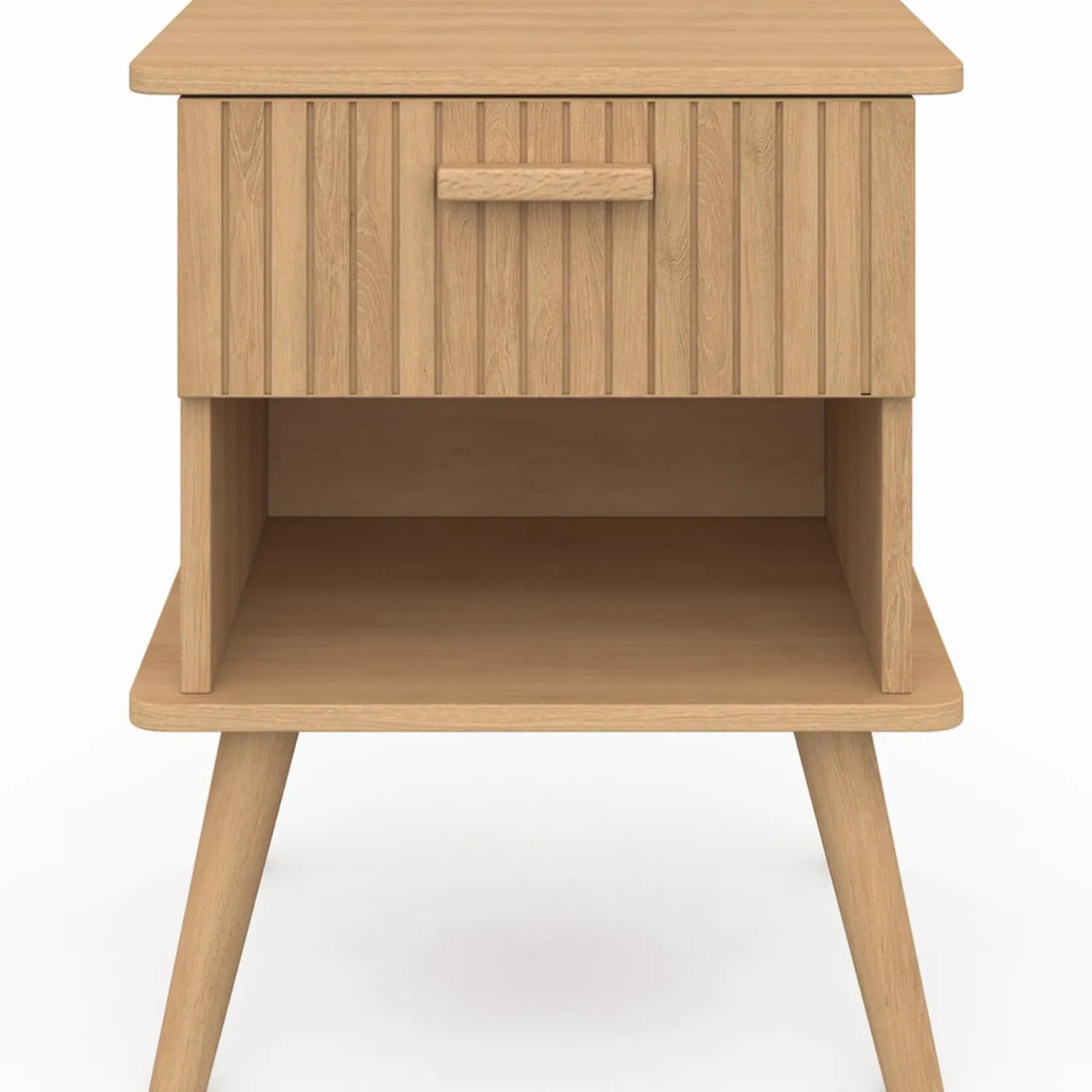 IDMarket Tables de chevet tasseau bois coloris chêne avec niche + 1 tiroir* Collection Design|Chambre Complète Adulte