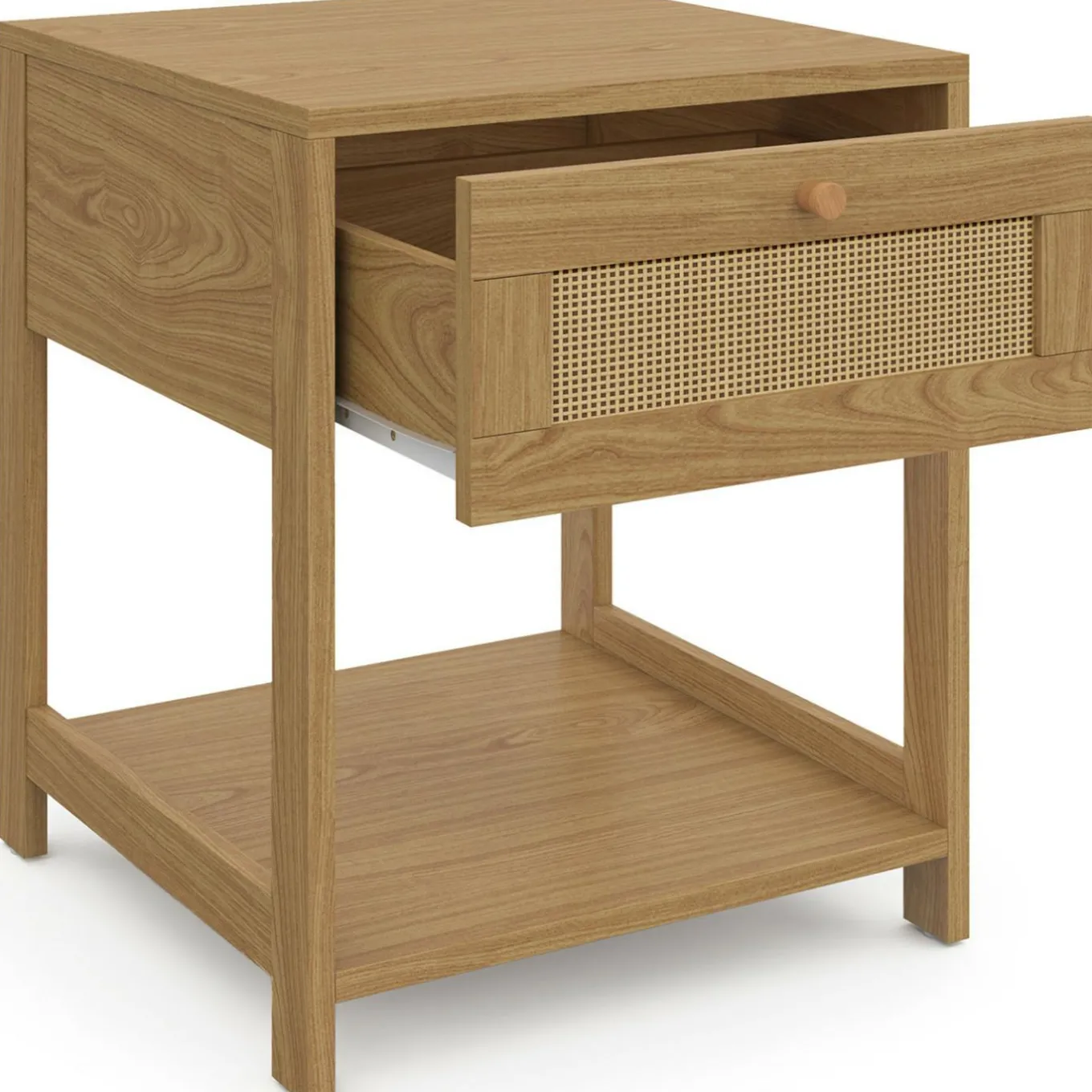 IDMarket Tables de chevet vintage imitation cannage* Meubles Tiroirs|Meubles Bas