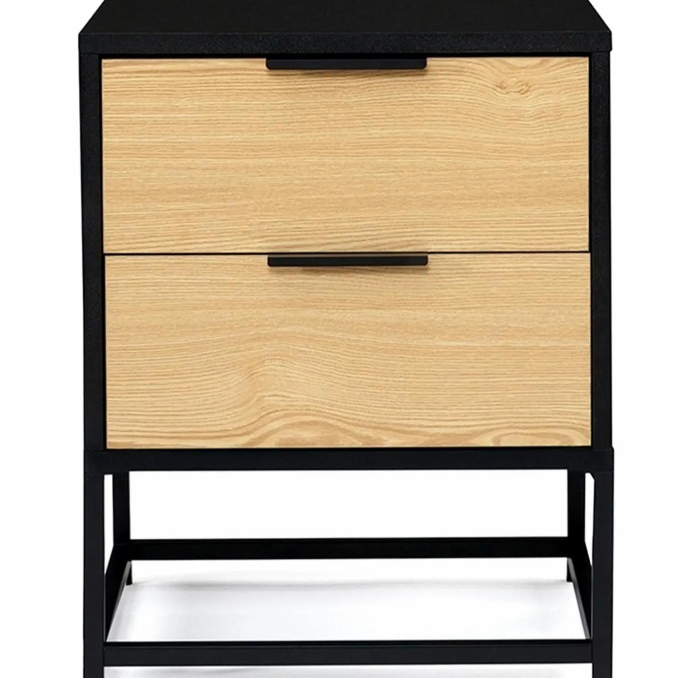 IDMarket Tables de chevets noir et bois industrielles* Meubles Tiroirs|Meubles Bas