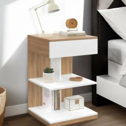 IDMarket Tables de nuit avec un tiroir et deux étagères* Collection Contemporaine|Collection Moderne