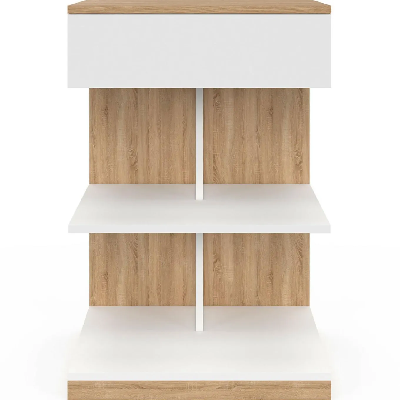 IDMarket Tables de nuit avec un tiroir et deux étagères* Collection Contemporaine|Collection Moderne