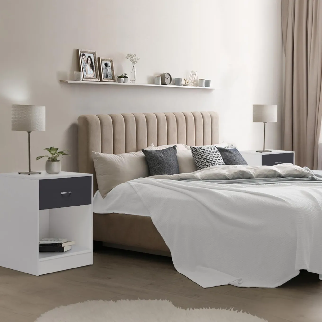 IDMarket Tables de nuit blanches* Meubles Tiroirs|Meubles Bas