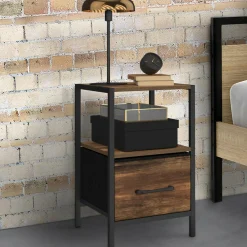 IDMarket Tables de nuit effet bois vieilli* Meubles Tiroirs|Meubles Bas
