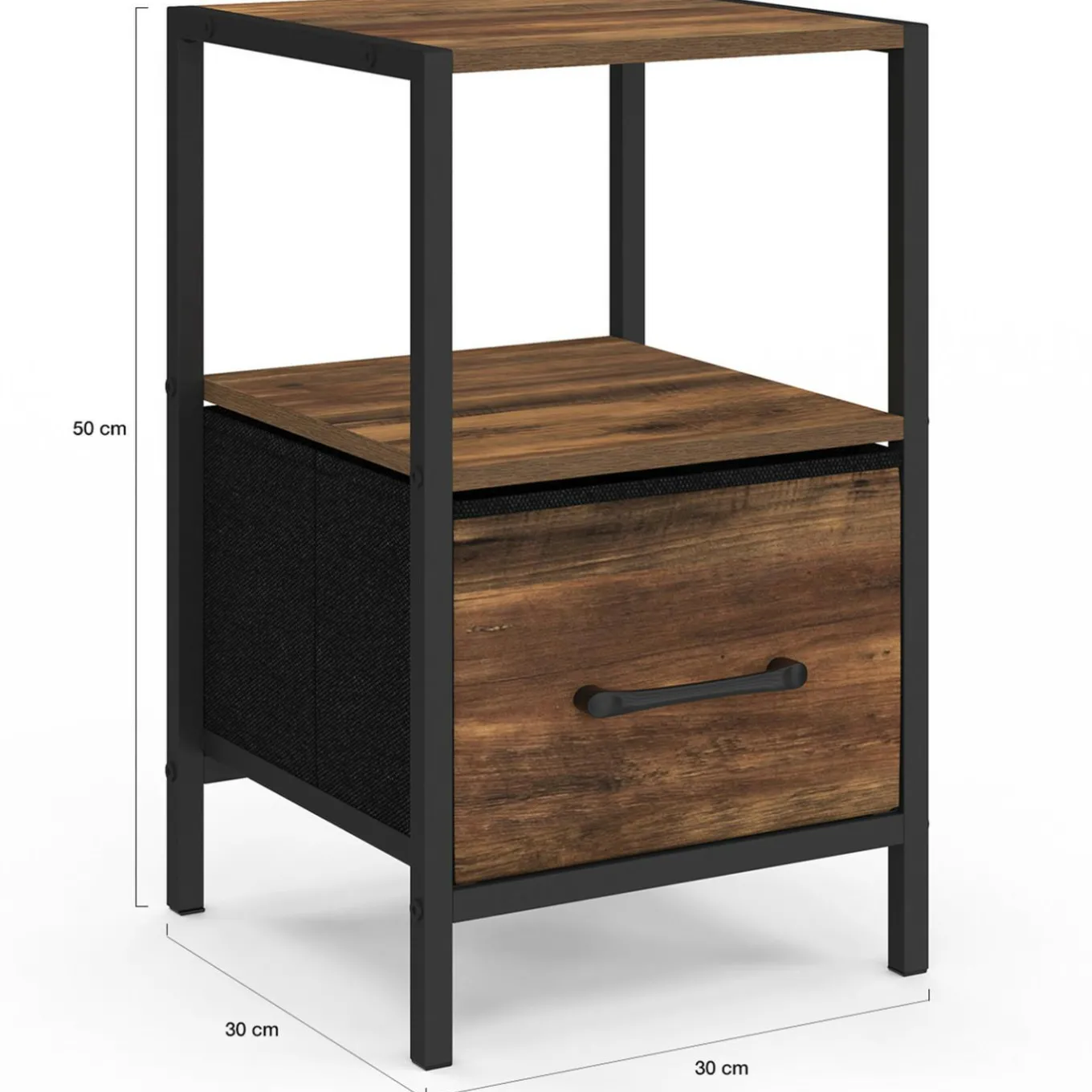 IDMarket Tables de nuit effet bois vieilli* Meubles Tiroirs|Meubles Bas