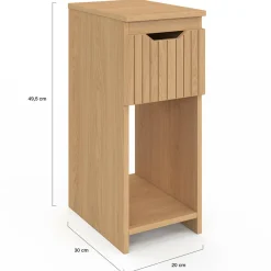 IDMarket Tables de nuit effet lattes et bois* Collection Contemporaine|Chambre Complète Adulte