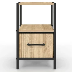 IDMarket Tables de nuit effet lattes* Meubles Tiroirs|Meubles Bas