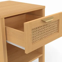 IDMarket Tables de nuit en bois clair avec un tiroir et une niche* Meubles Tiroirs|Meubles Bas