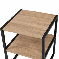 IDMarket Tables de nuit industrielles bois et métal noir* Collection Industrielle|Chambre Complète Adulte