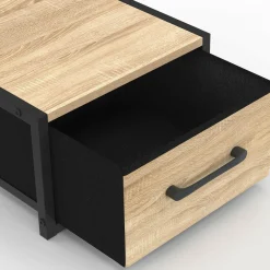 IDMarket Tables de nuit murales industrielles* Chambre Complète Adulte|Tables De Chevet