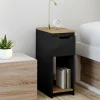 IDMarket Tables de nuit noir et bois avec 1 tiroir* Collection Contemporaine|Chambre Complète Adulte