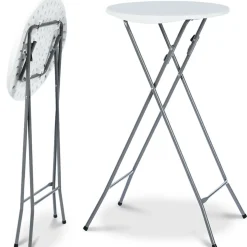 IDMarket Tables hautes pliantes d’extérieur + housses noires* Mobilier Pliant D'Appoint